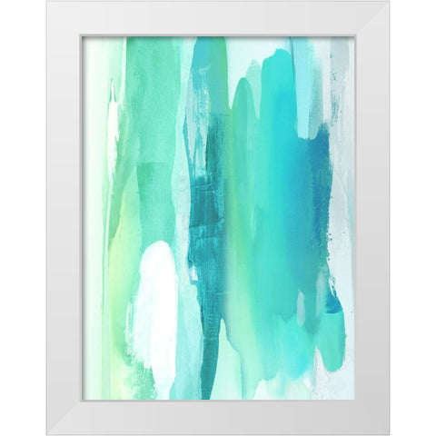 Converge Aqua I White Modern Wood Framed Art Print by Hanson, Jackie