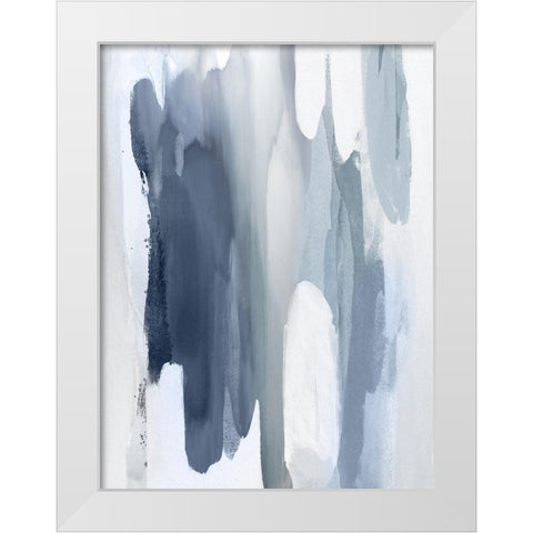 Converge Blue II White Modern Wood Framed Art Print by Hanson, Jackie