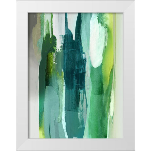Converge Green I White Modern Wood Framed Art Print by Hanson, Jackie