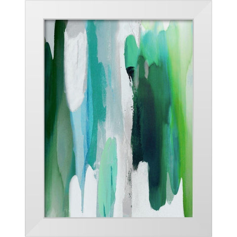 Converge Green II White Modern Wood Framed Art Print by Hanson, Jackie