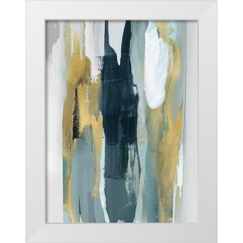 Converge Teal I White Modern Wood Framed Art Print by Hanson, Jackie
