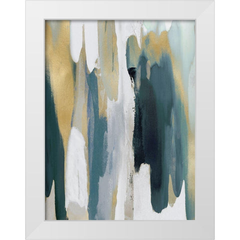 Converge Teal II White Modern Wood Framed Art Print by Hanson, Jackie