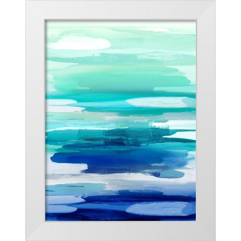 Glide in Green  White Modern Wood Framed Art Print by Hanson, Jackie