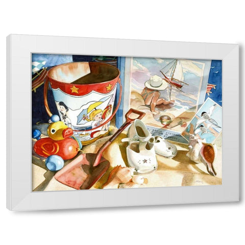 Lazy Daze White Modern Wood Framed Art Print by Koenig, Judy