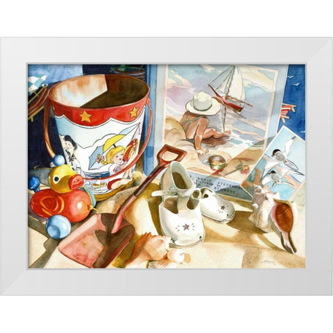 Lazy Daze White Modern Wood Framed Art Print by Koenig, Judy