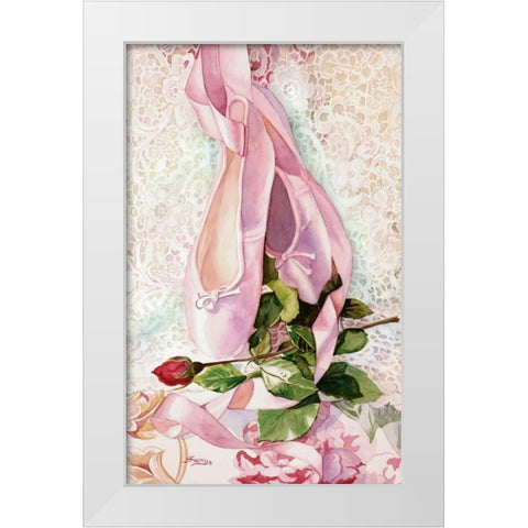 Ballet Rose White Modern Wood Framed Art Print by Koenig, Judy