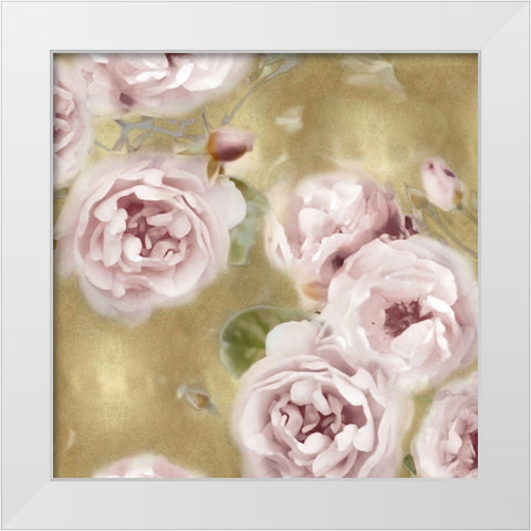 Roses on Gold II White Modern Wood Framed Art Print by Lane, Joanna
