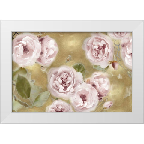 Roses on Gold III White Modern Wood Framed Art Print by Lane, Joanna