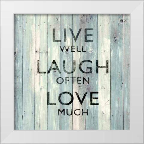 Live Well White Modern Wood Framed Art Print by MacDowell, Jamie