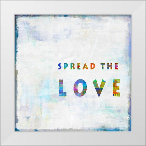 Spread The Love In Color White Modern Wood Framed Art Print by MacDowell, Jamie