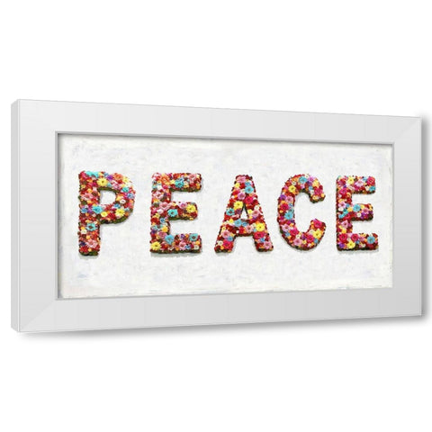 Floral Peace White Modern Wood Framed Art Print by MacDowell, Jamie