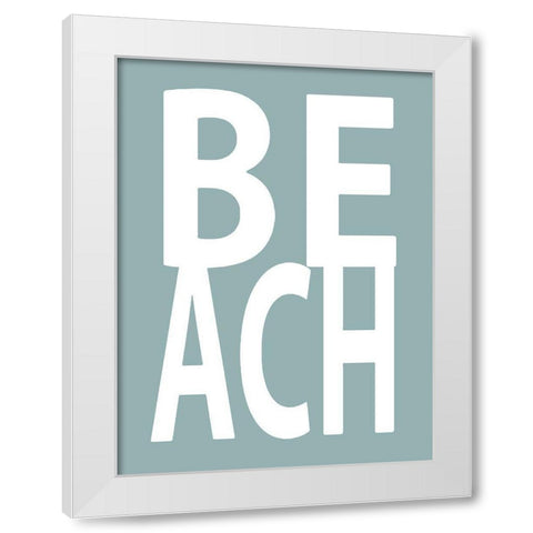 Beach Aqua White Modern Wood Framed Art Print by MacDowell, Jamie