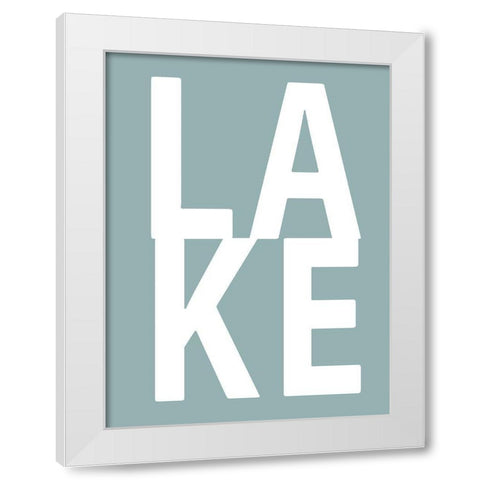 Lake Aqua White Modern Wood Framed Art Print by MacDowell, Jamie