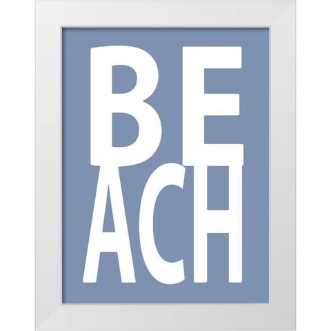Beach Blue White Modern Wood Framed Art Print by MacDowell, Jamie