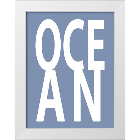 Ocean Blue White Modern Wood Framed Art Print by MacDowell, Jamie