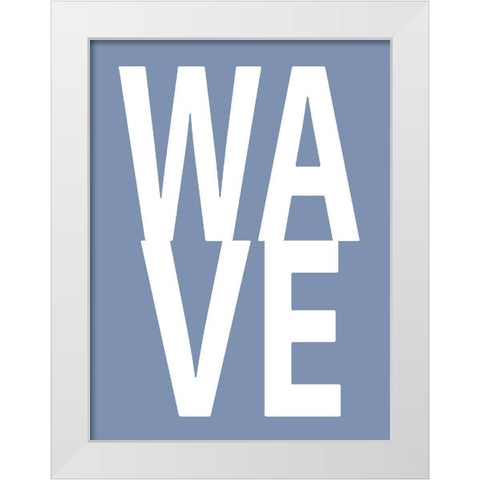 Wave Blue White Modern Wood Framed Art Print by MacDowell, Jamie