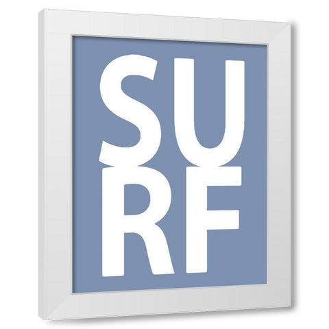 Surf Blue White Modern Wood Framed Art Print by MacDowell, Jamie