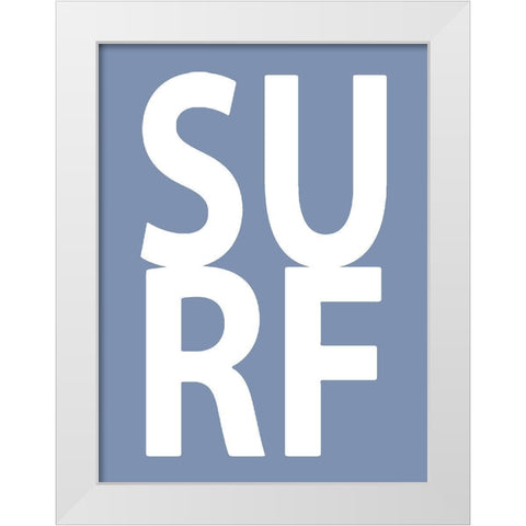 Surf Blue White Modern Wood Framed Art Print by MacDowell, Jamie