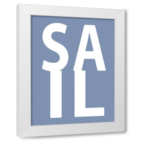 Sail Blue White Modern Wood Framed Art Print by MacDowell, Jamie