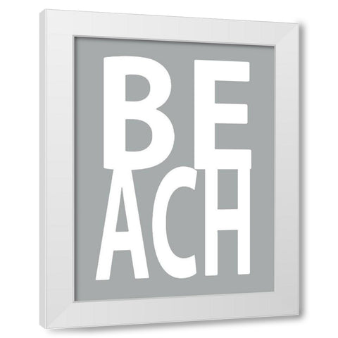 Beach Gray White Modern Wood Framed Art Print by MacDowell, Jamie