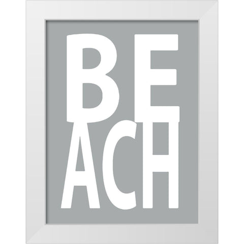 Beach Gray White Modern Wood Framed Art Print by MacDowell, Jamie