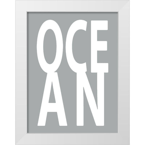 Ocean Gray White Modern Wood Framed Art Print by MacDowell, Jamie