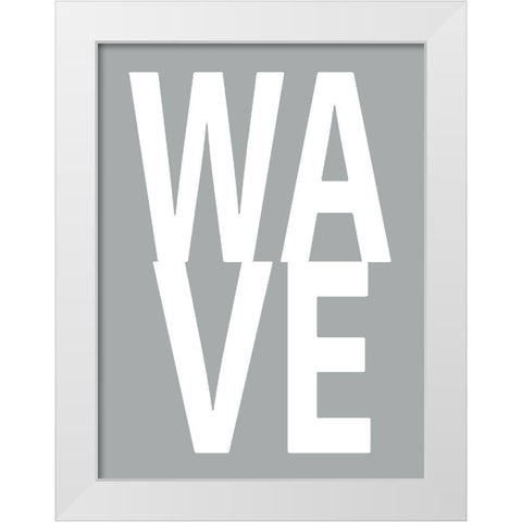 Wave Gray White Modern Wood Framed Art Print by MacDowell, Jamie
