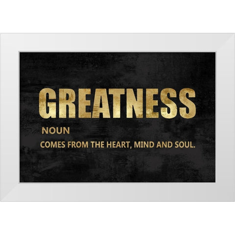 Greatness in Gold White Modern Wood Framed Art Print by MacDowell, Jamie