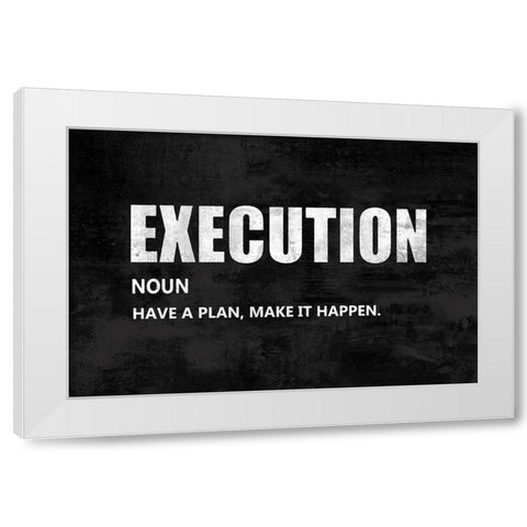 Execution on Black White Modern Wood Framed Art Print by MacDowell, Jamie