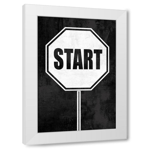 Start on Black White Modern Wood Framed Art Print by MacDowell, Jamie