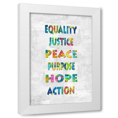 Equality Justice in Color White Modern Wood Framed Art Print by MacDowell, Jamie