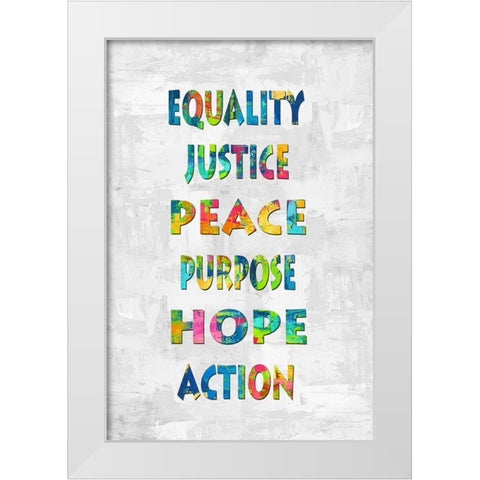 Equality Justice in Color White Modern Wood Framed Art Print by MacDowell, Jamie