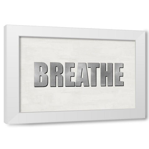 Breathe White Modern Wood Framed Art Print by MacDowell, Jamie