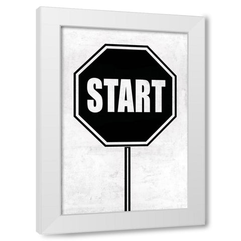 Start White Modern Wood Framed Art Print by MacDowell, Jamie
