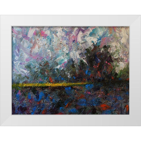 Golden Pond White Modern Wood Framed Art Print by Foster, Joseph Marshal
