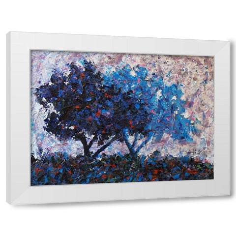 Blue Trees White Modern Wood Framed Art Print by Foster, Joseph Marshal
