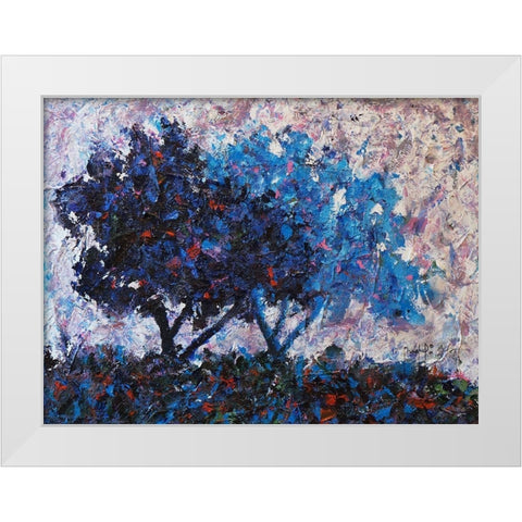 Blue Trees White Modern Wood Framed Art Print by Foster, Joseph Marshal