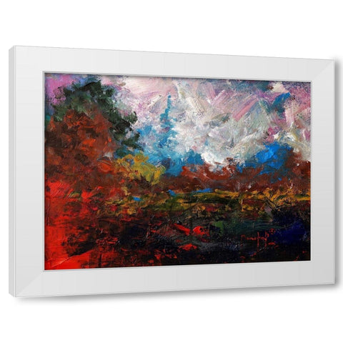 Burnt Orange Landscape White Modern Wood Framed Art Print by Foster, Joseph Marshal