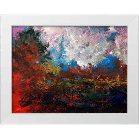 Burnt Orange Landscape White Modern Wood Framed Art Print by Foster, Joseph Marshal