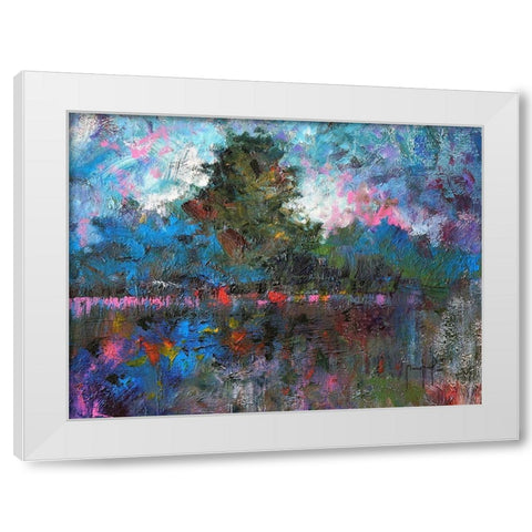 Blue Landscape White Modern Wood Framed Art Print by Foster, Joseph Marshal