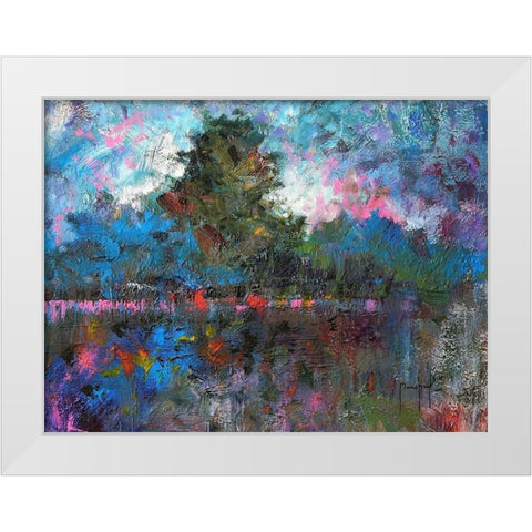 Blue Landscape White Modern Wood Framed Art Print by Foster, Joseph Marshal