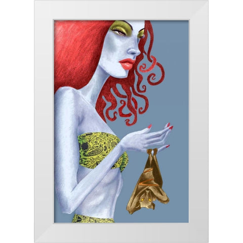 Bat White Modern Wood Framed Art Print by Goddess, Jami