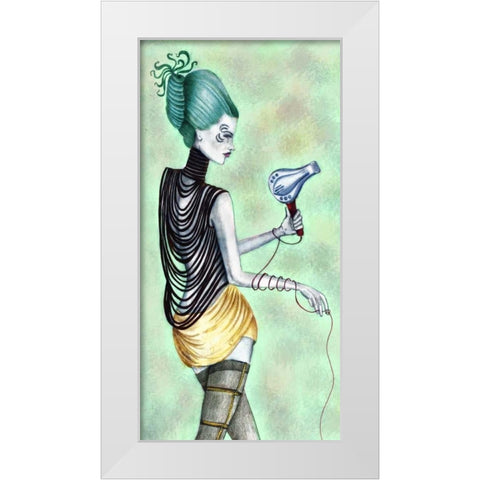 Beauty Blowout White Modern Wood Framed Art Print by Goddess, Jami