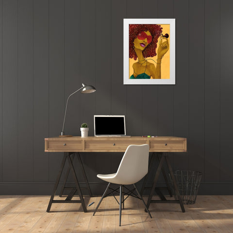 Black Widow White Modern Wood Framed Art Print by Goddess, Jami