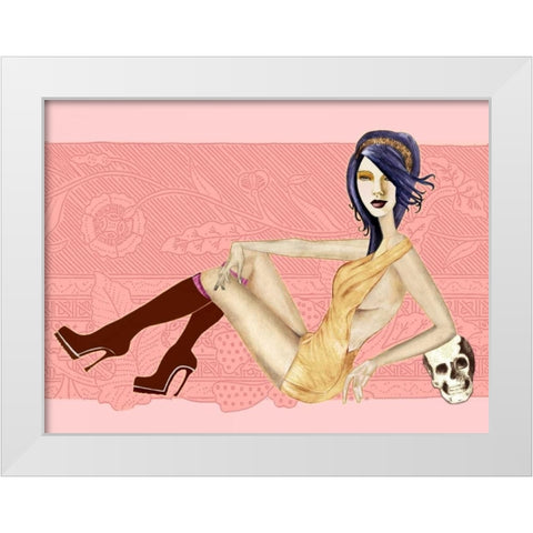 Boots White Modern Wood Framed Art Print by Goddess, Jami