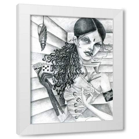 Cassandra (Drawing) White Modern Wood Framed Art Print by Goddess, Jami