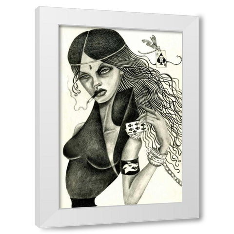 Cassandra II (Drawing) White Modern Wood Framed Art Print by Goddess, Jami