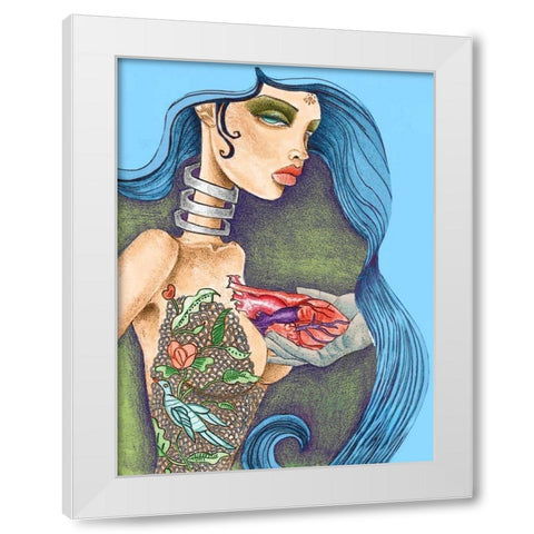Heart White Modern Wood Framed Art Print by Goddess, Jami