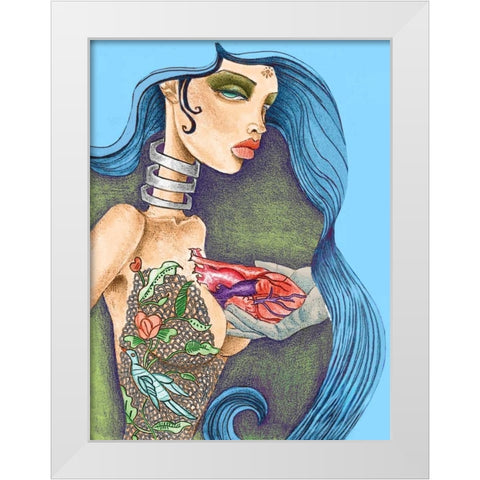 Heart White Modern Wood Framed Art Print by Goddess, Jami