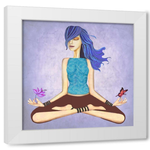 Lotus White Modern Wood Framed Art Print by Goddess, Jami